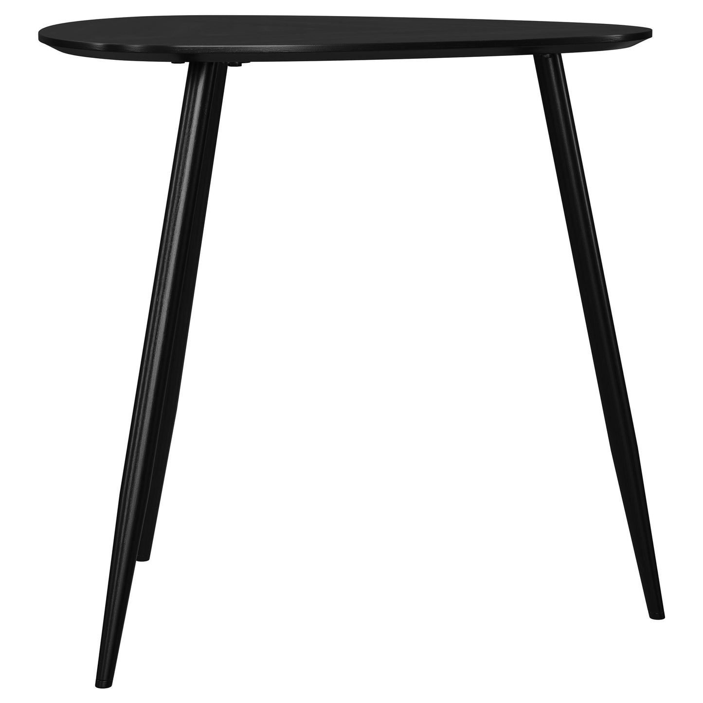 Triava Triangular Solid Wood End Table Black