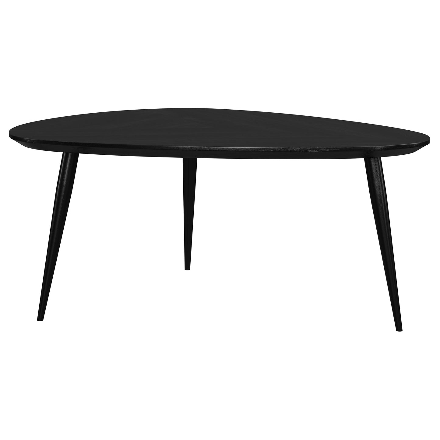 Odessa Sculptural Triangular Solid Wood Coffee Table – Black