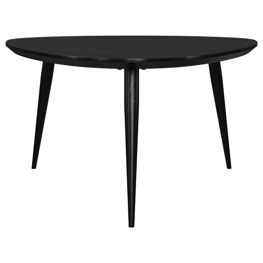 Triava Triangular Solid Wood Coffee Table Black