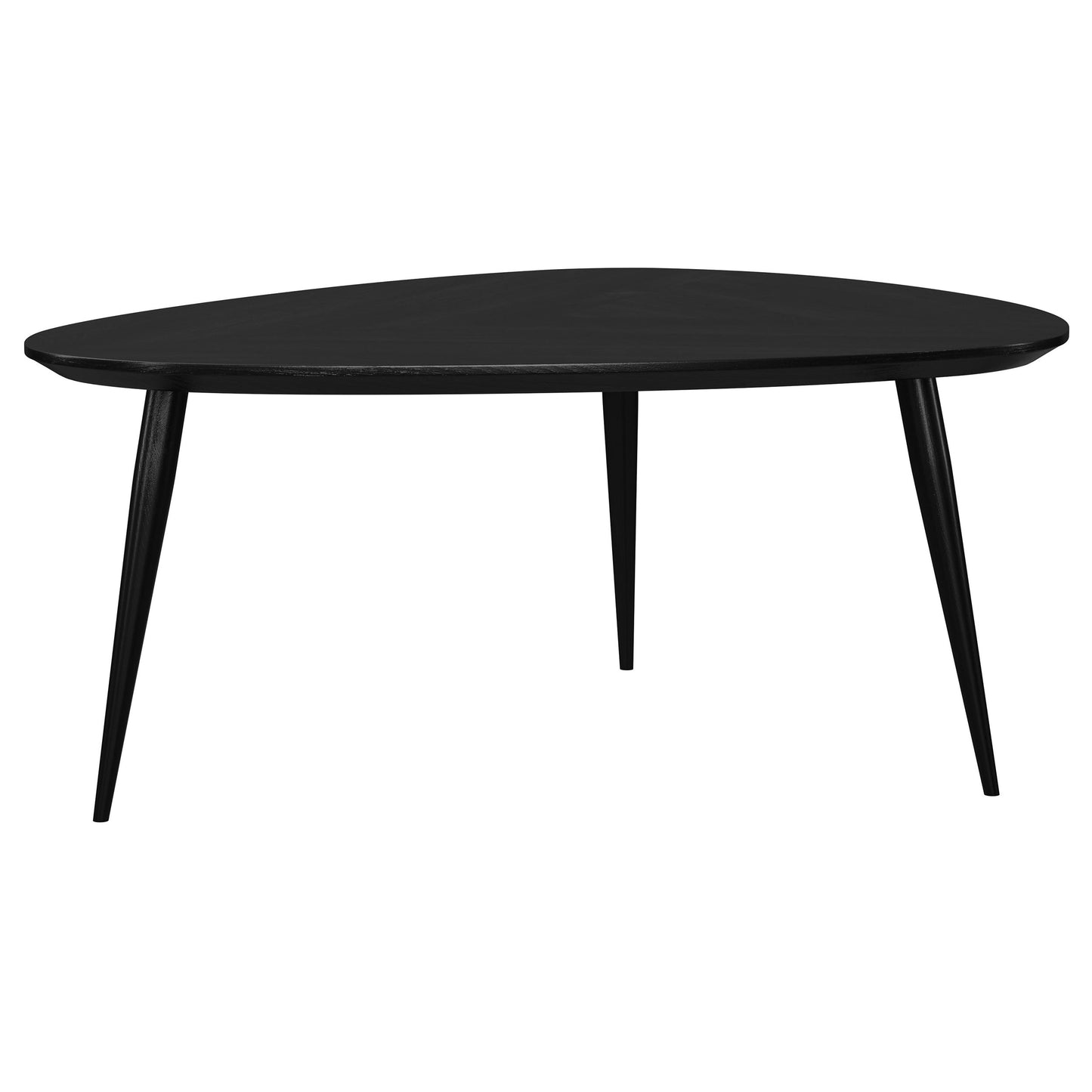 Odessa Sculptural Triangular Solid Wood Coffee Table – Black
