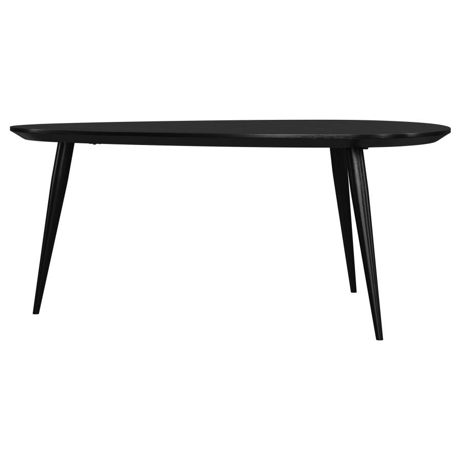 Triava Triangular Solid Wood Coffee Table Black