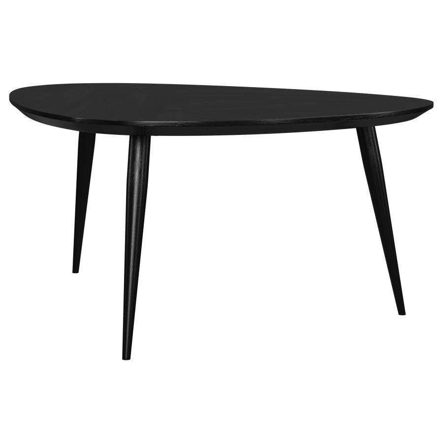 Triava Triangular Solid Wood Coffee Table Black