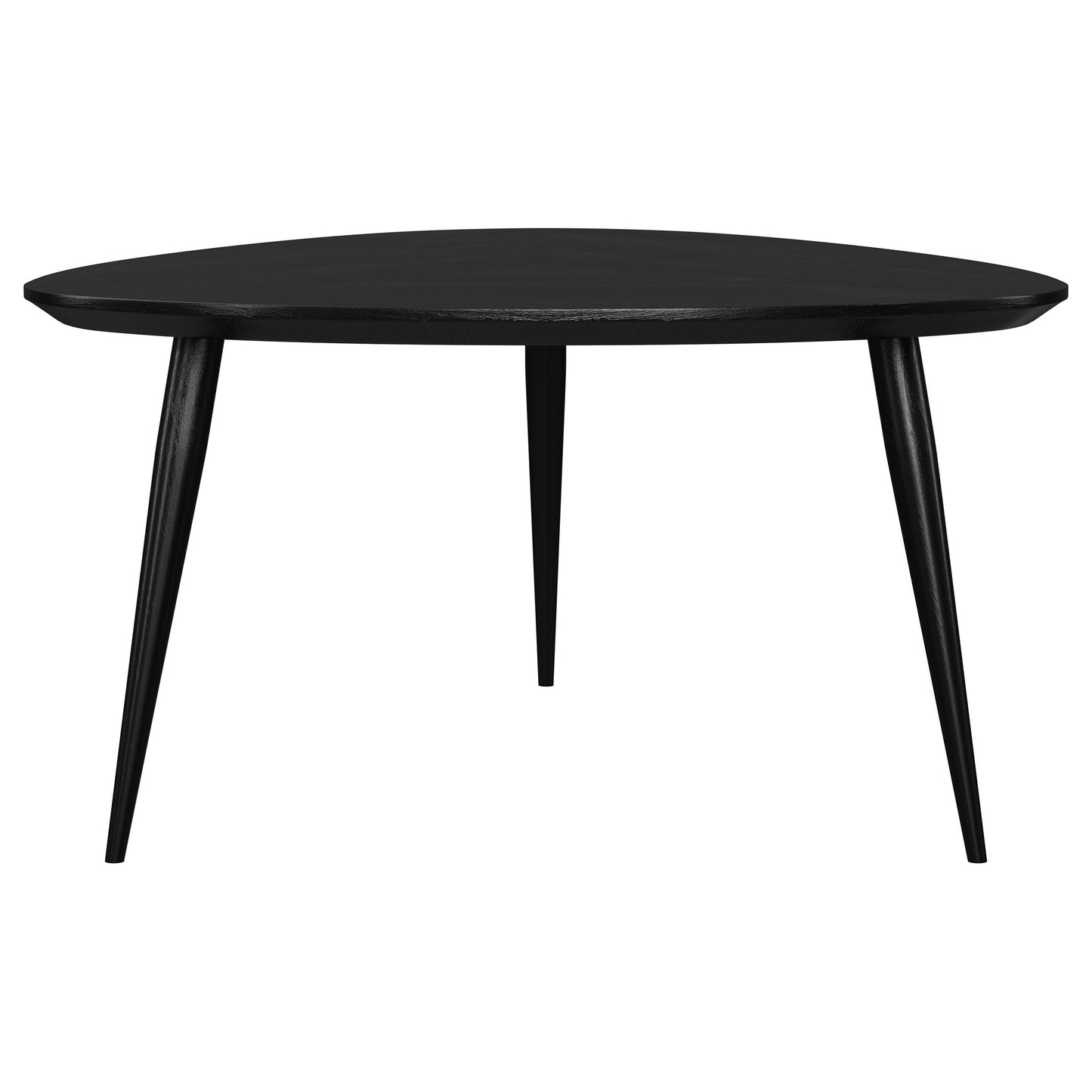 Odessa Sculptural Triangular Solid Wood Coffee Table – Black