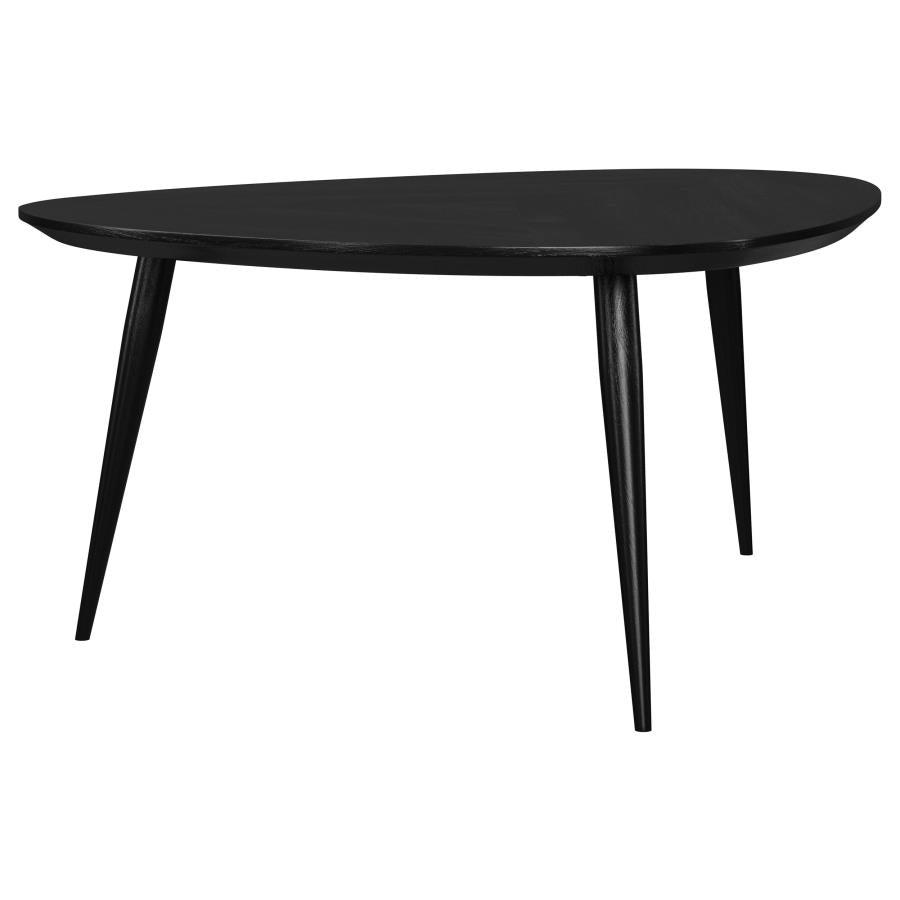 Triava Triangular Solid Wood Coffee Table Black