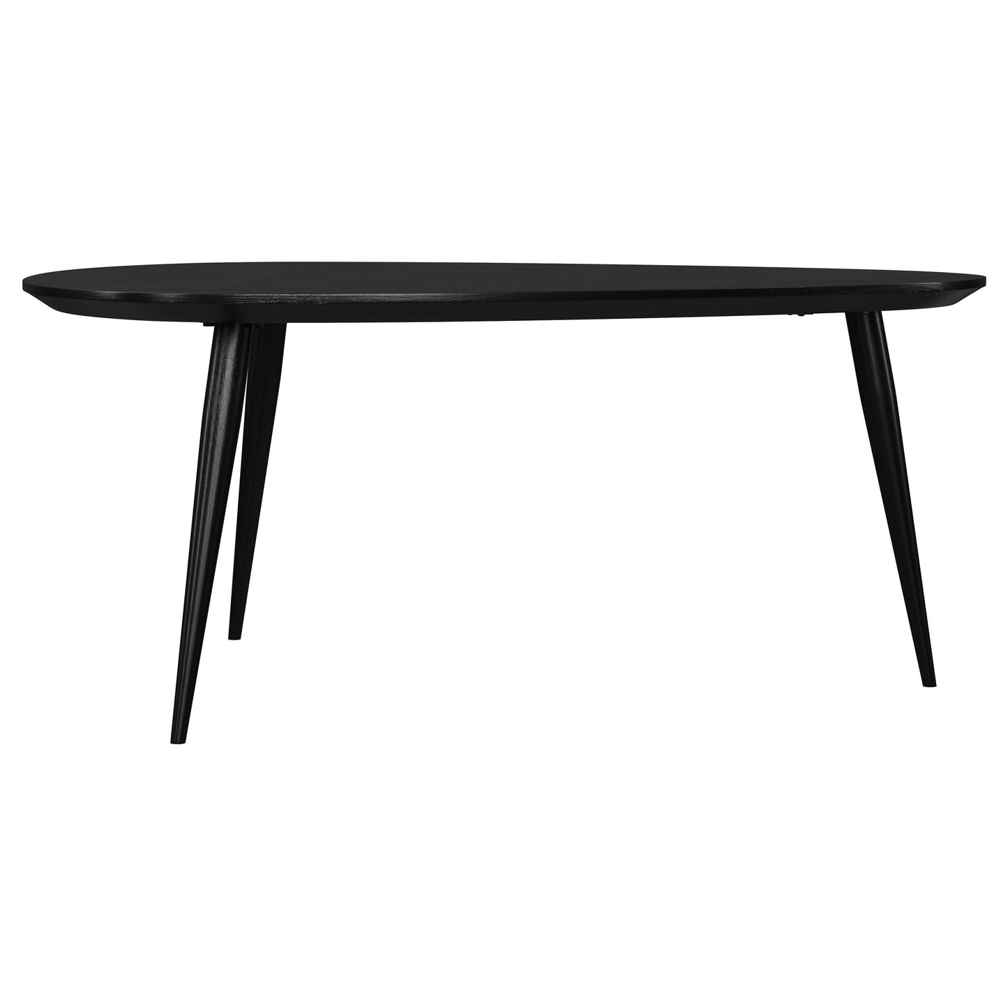 Odessa Sculptural Triangular Solid Wood Coffee Table – Black