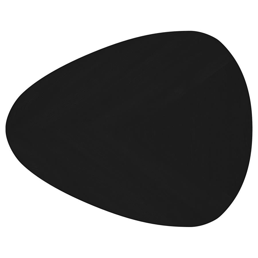 Triava Triangular Solid Wood Coffee Table Black