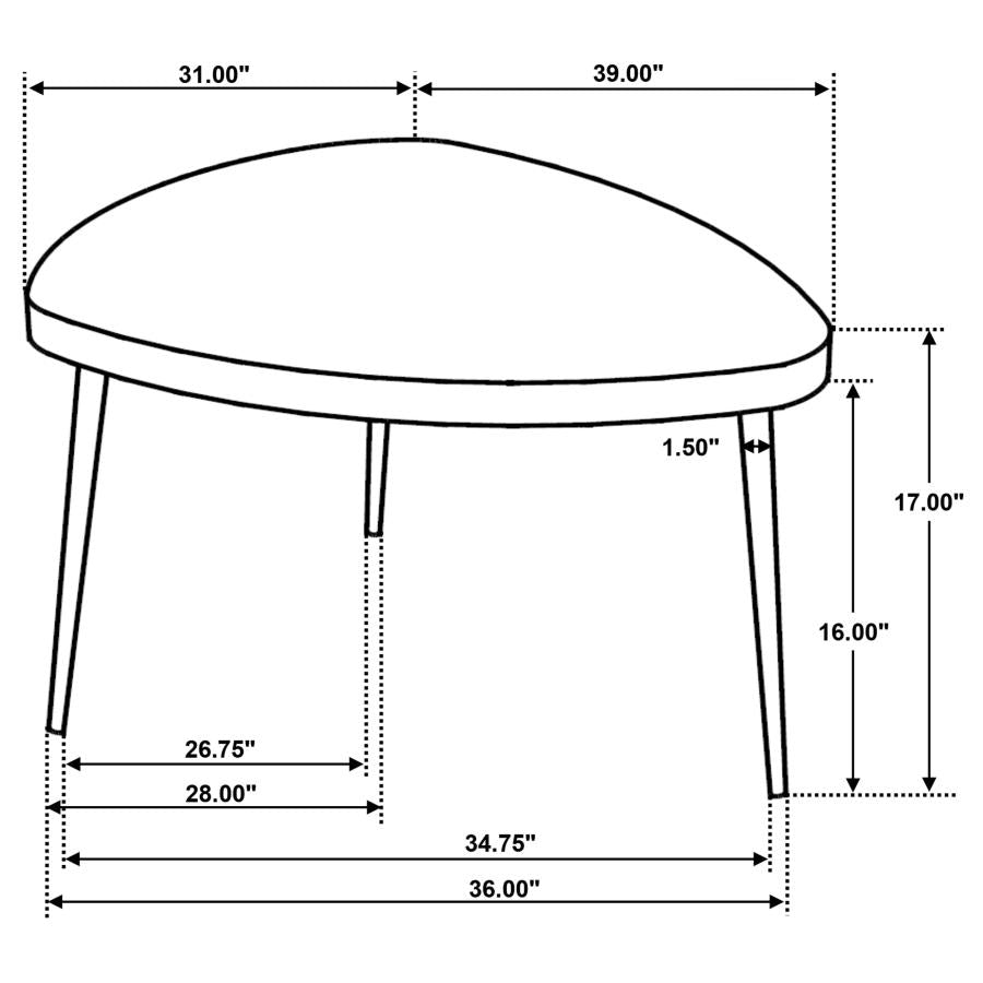 Triava Triangular Solid Wood Coffee Table Black