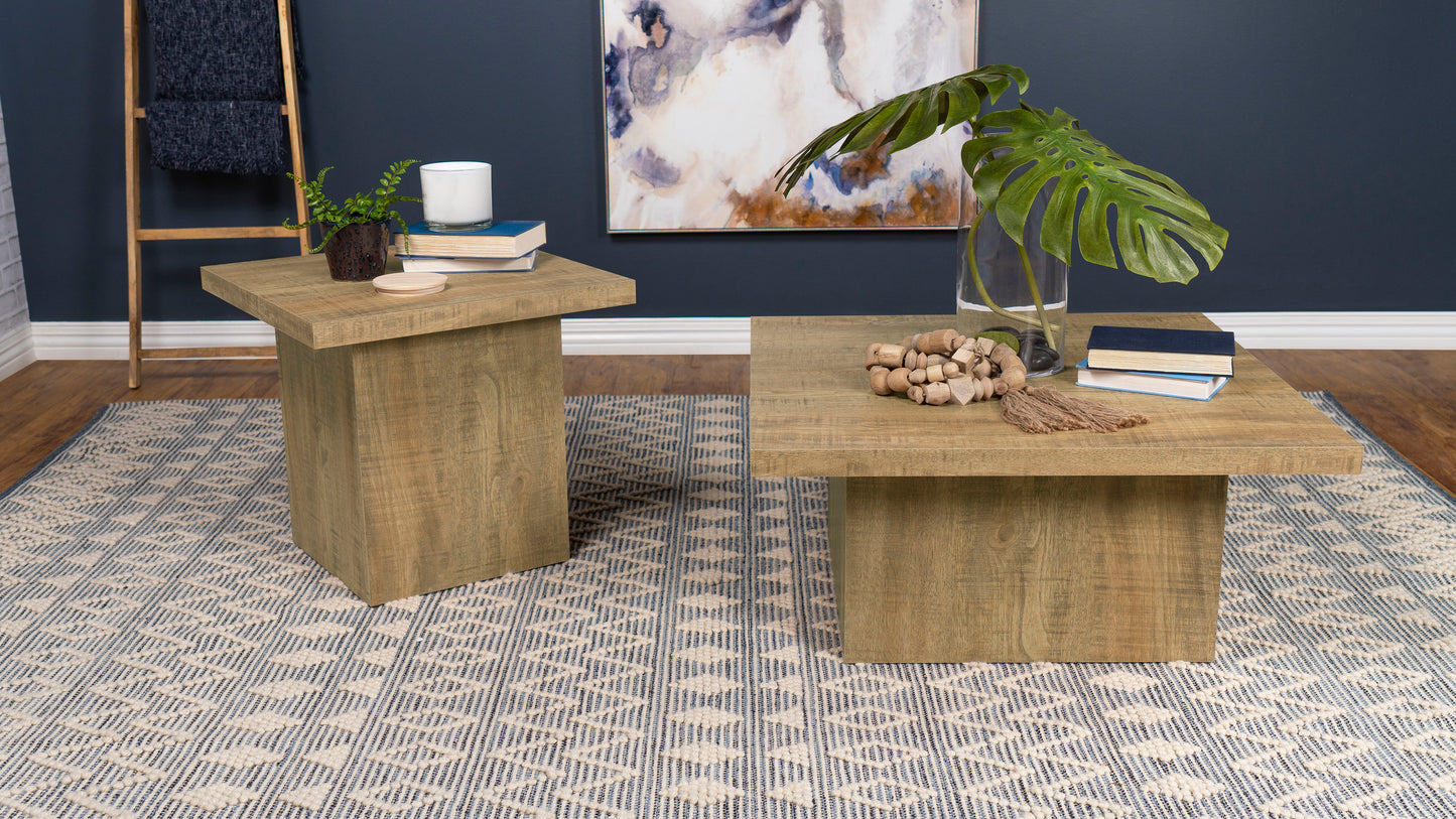 Devar 2-Piece Mango Wood Square Coffee and End Table Set