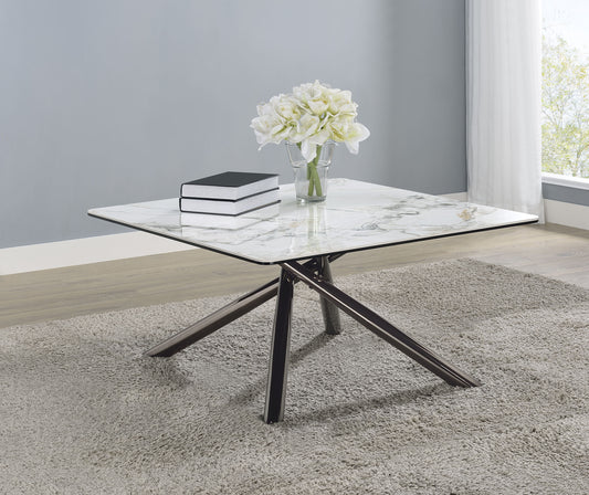 Carvell Square Mirage White Sintered Stone Coffee Table