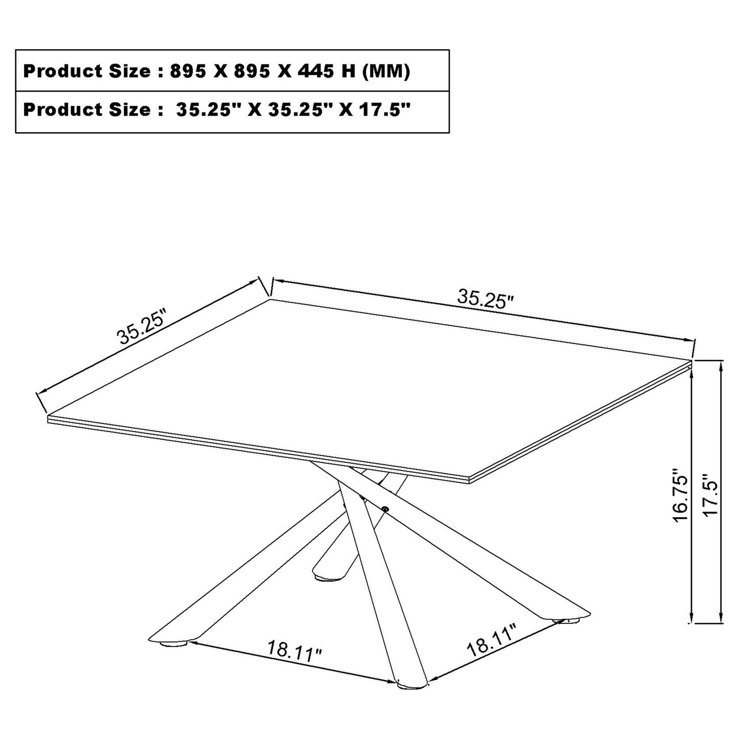 Carvell Square Mirage White Sintered Stone Coffee Table