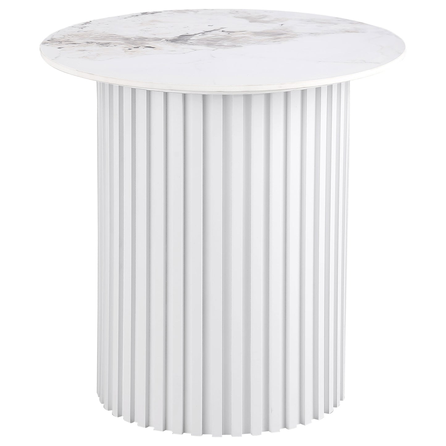 Rowena White Faux Marble Coffee & End Table Set (2-Piece)
