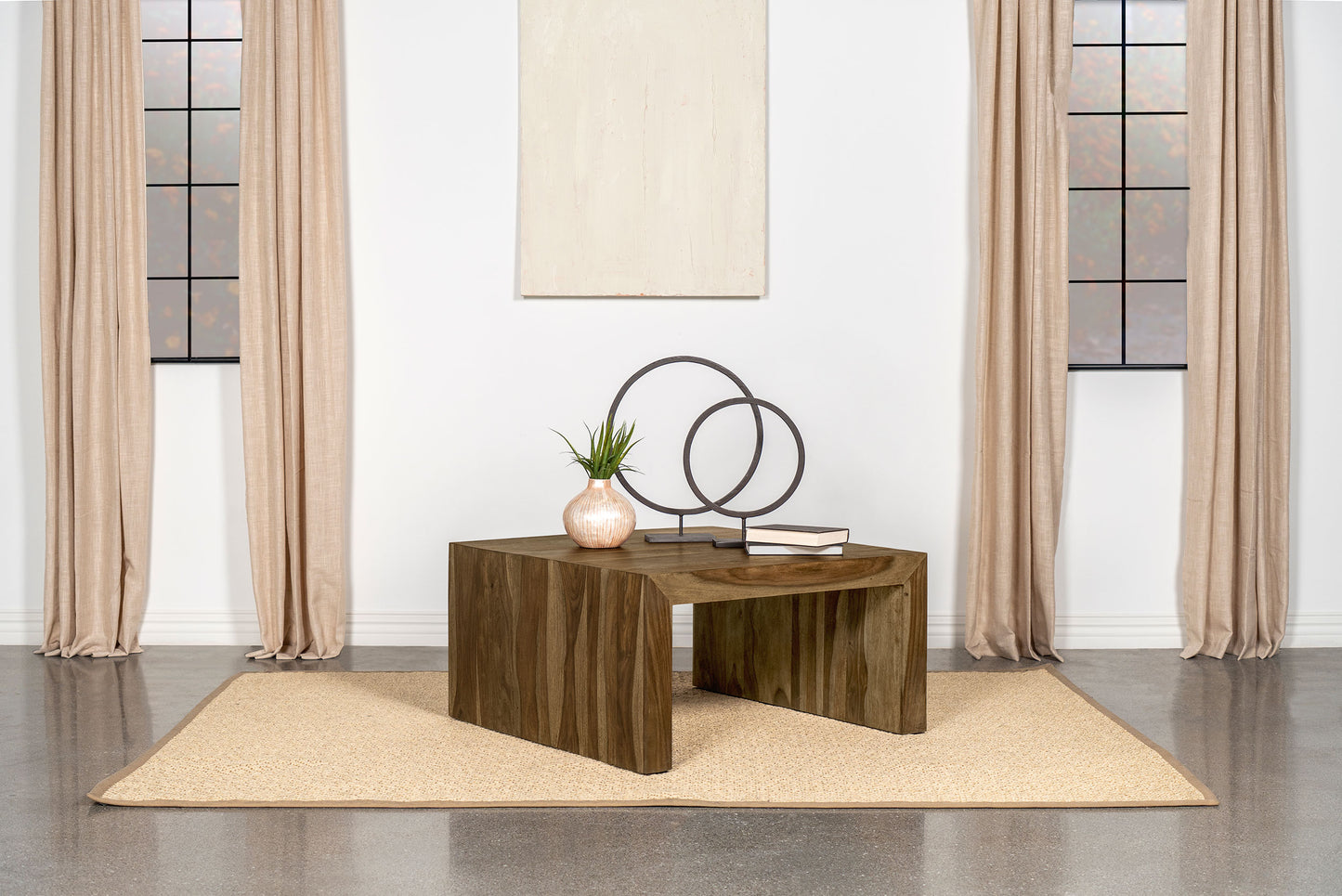 Auremont Square Sheesham Wood Coffee Table Auburn Finish