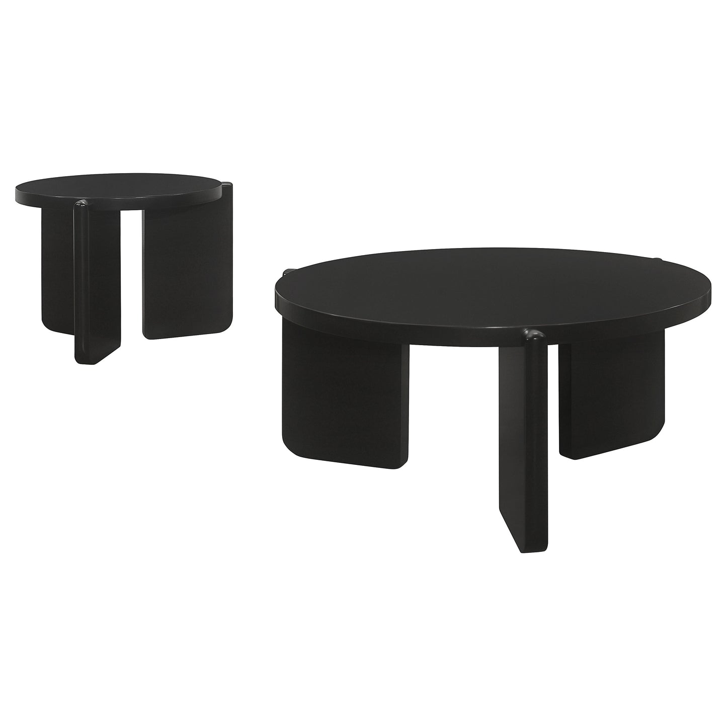 Cordova Contemporary 2-Piece Solid Wood Table Set – Black