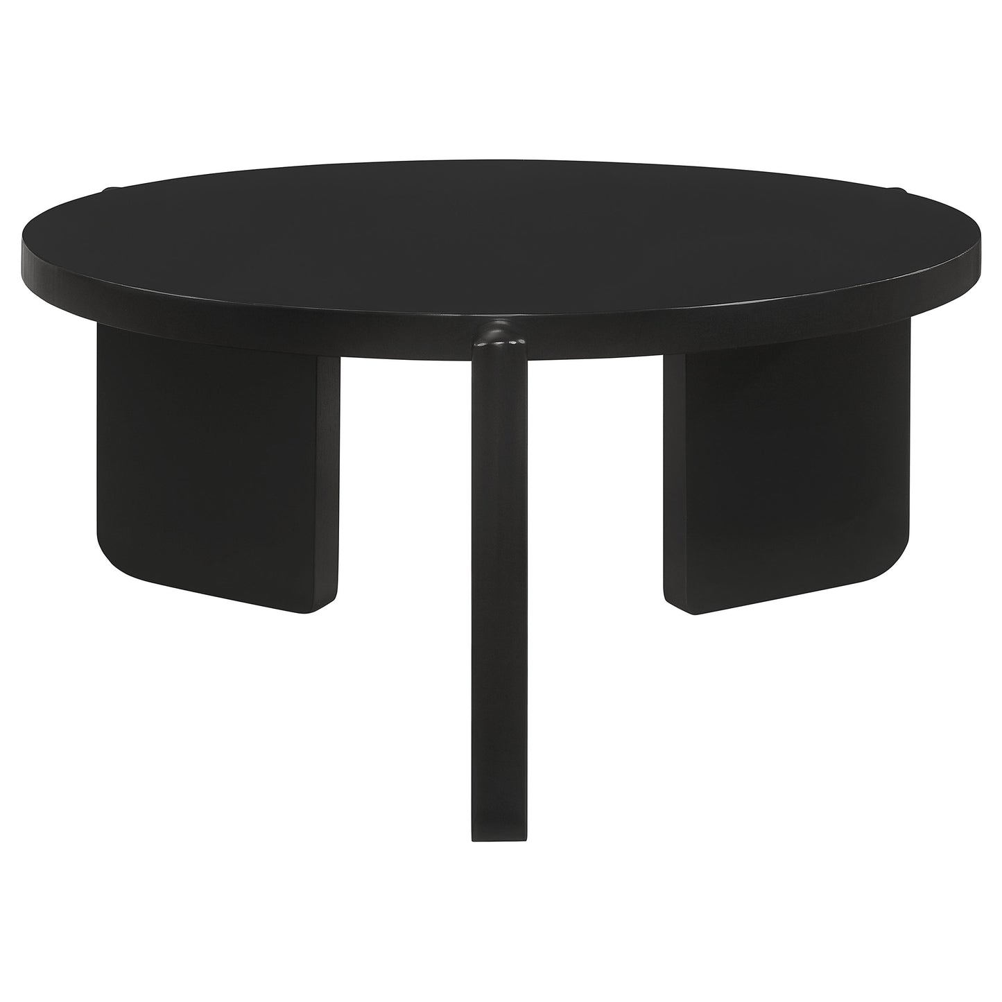 Cordova Modern Round Solid Wood Coffee Table – Black