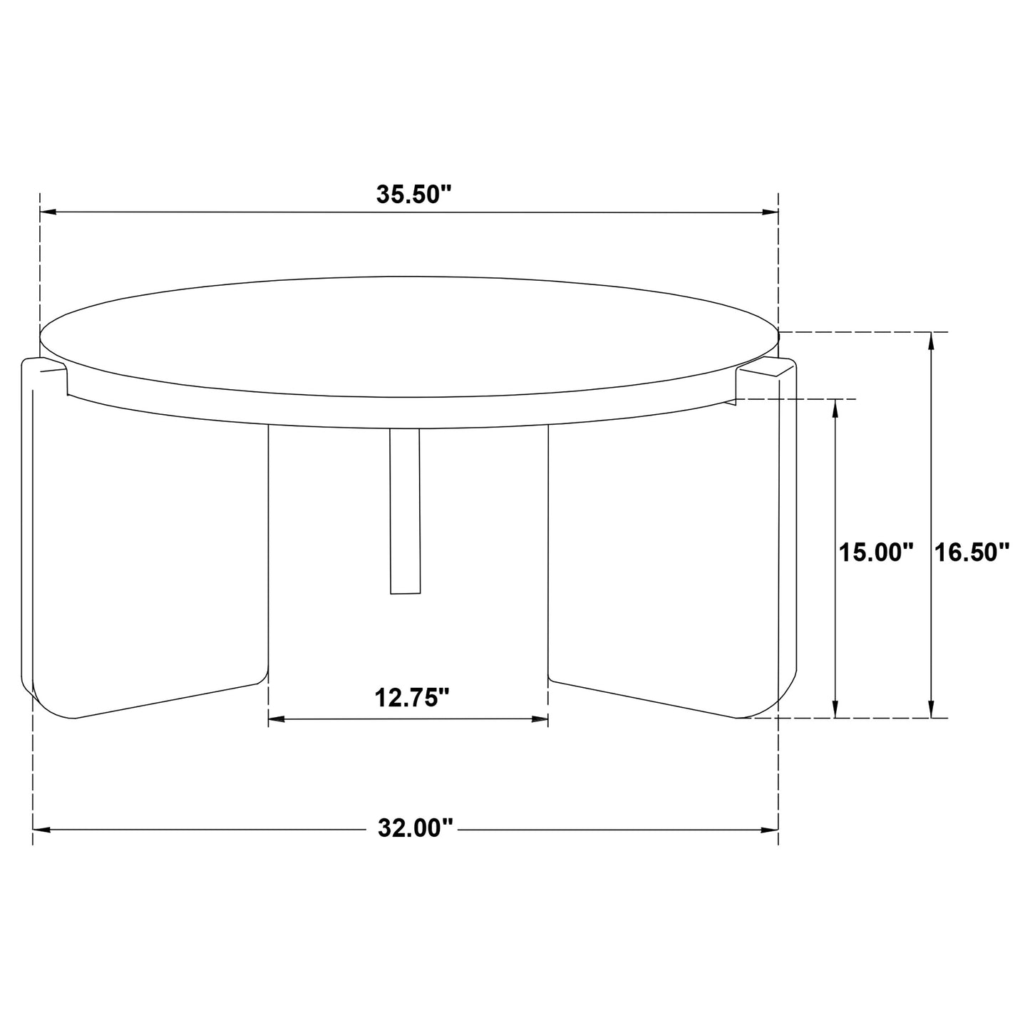 Cordova Modern Round Solid Wood Coffee Table – Black