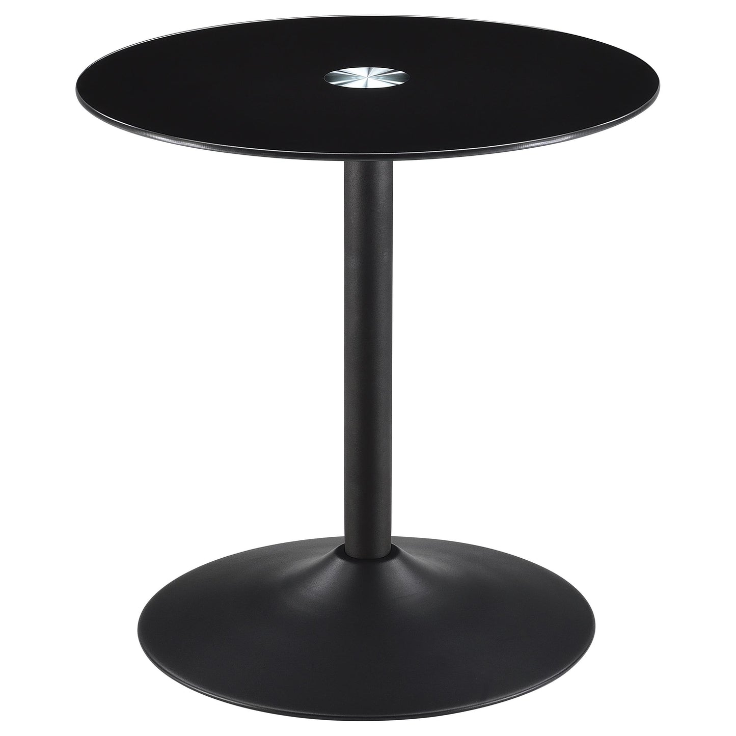 Ganso 2-Piece Modern Glass Top Coffee & End Table Set – Black