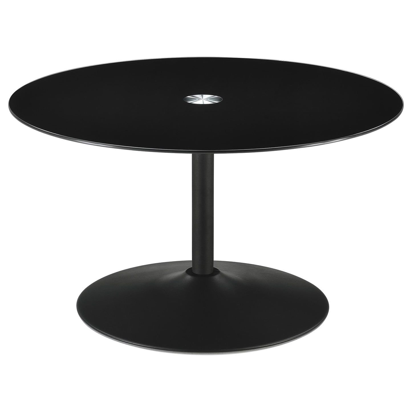 Ganso 2-Piece Modern Glass Top Coffee & End Table Set – Black