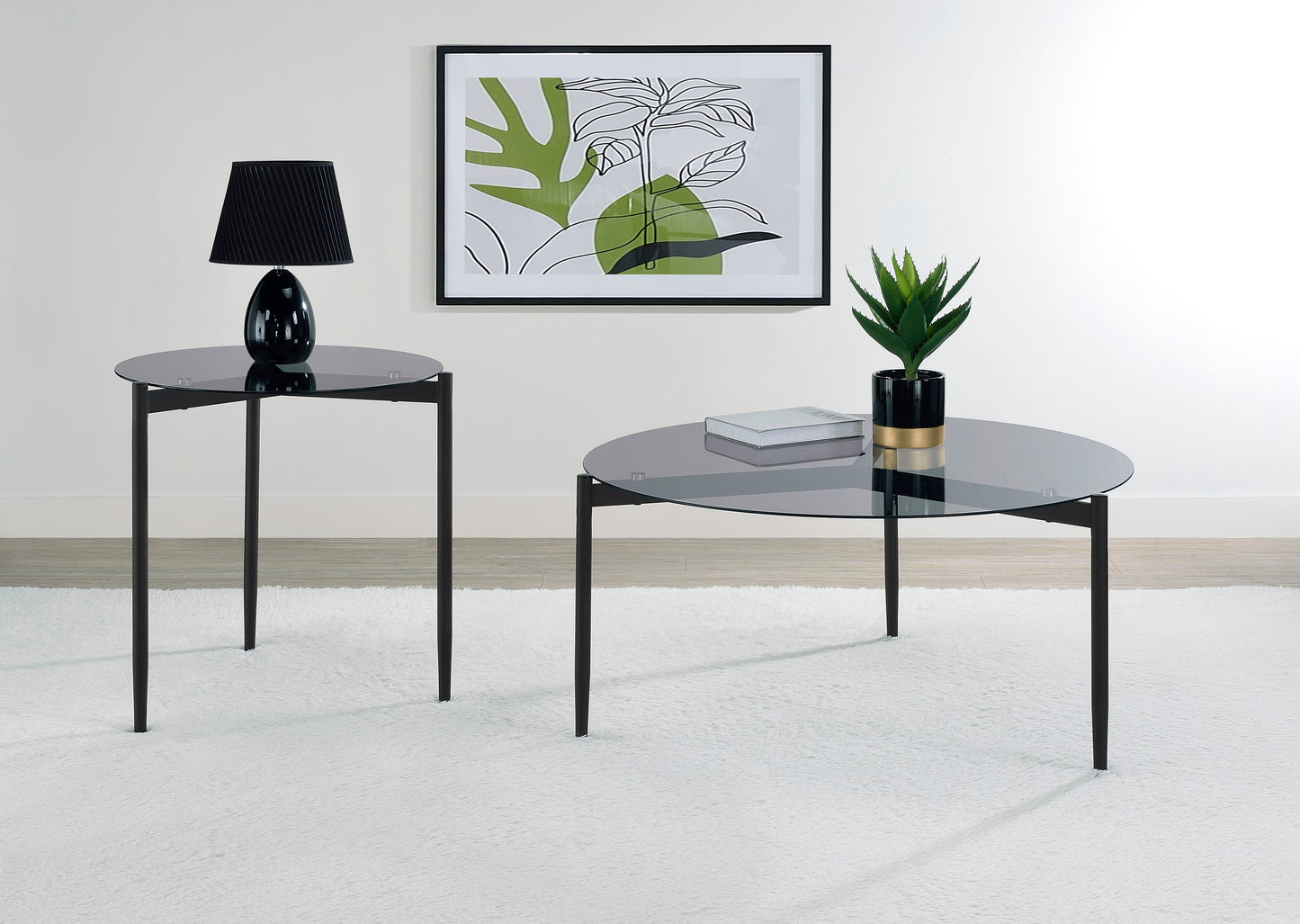 Rosalie Grey Round Coffee & Accent Table Set (2-Piece)