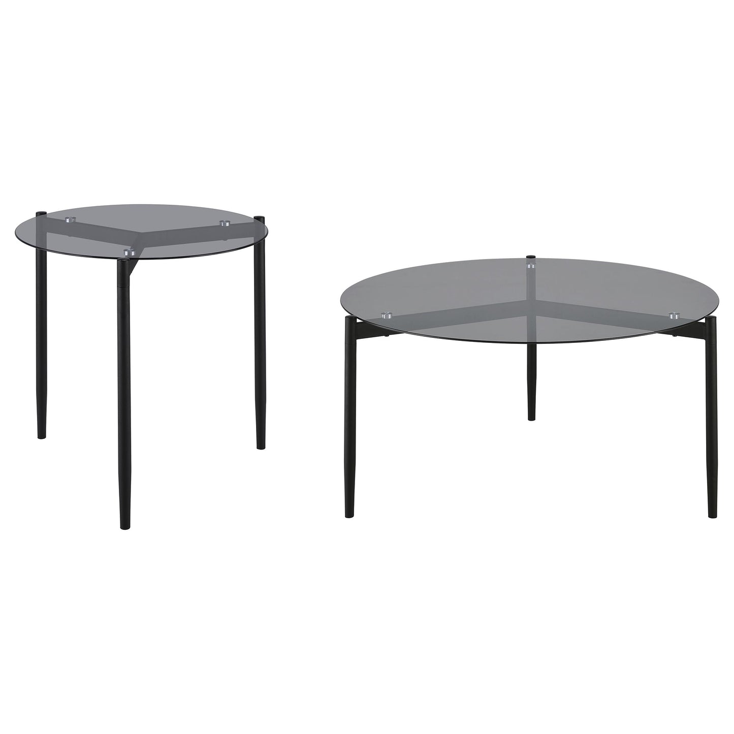 Rosalie Grey Round Coffee & Accent Table Set (2-Piece)