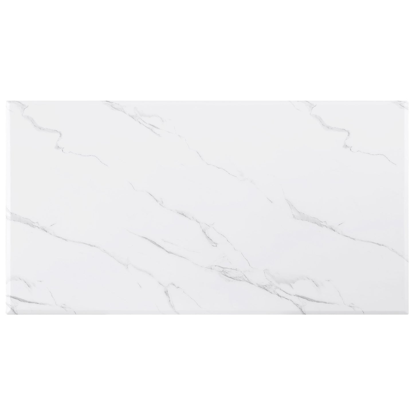 Visalia Modern Gold Coffee Table with Faux Marble Surface