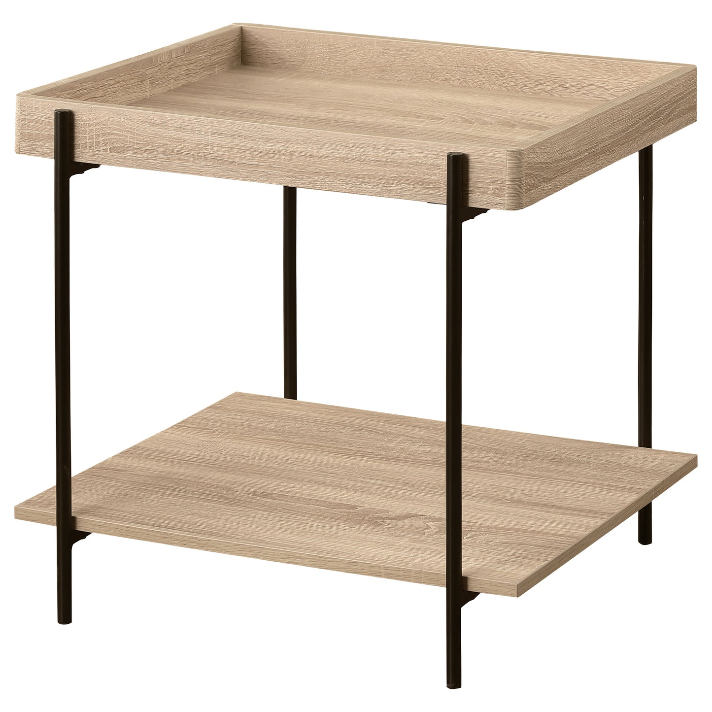 Fallon Square End Table with Light Brown Engineered Wood Finish