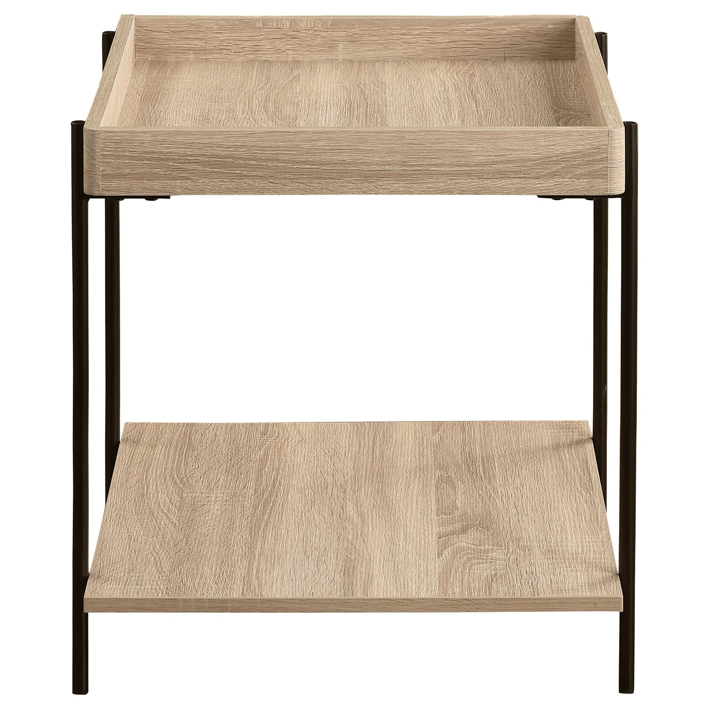 Fallon Square End Table with Light Brown Engineered Wood Finish