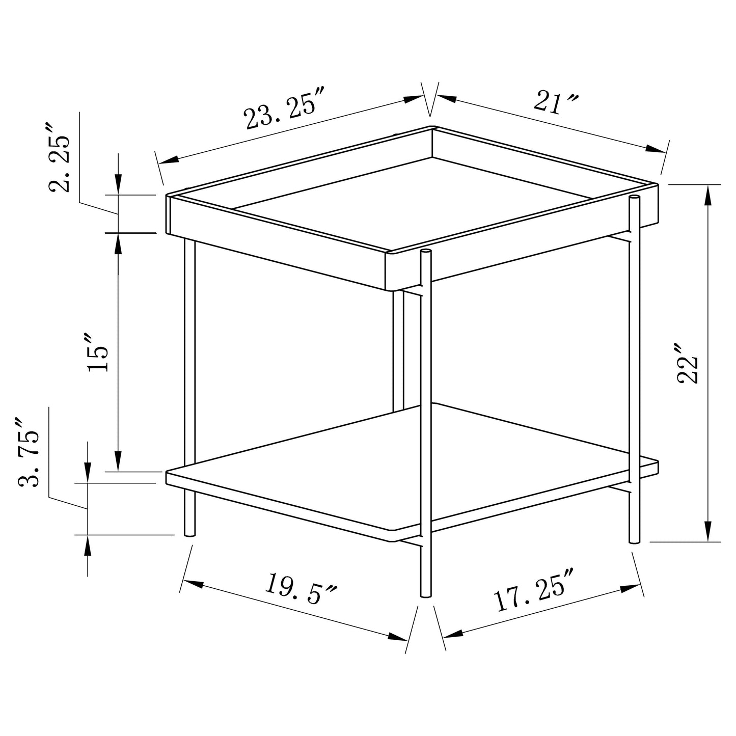 Fallon Square End Table with Light Brown Engineered Wood Finish