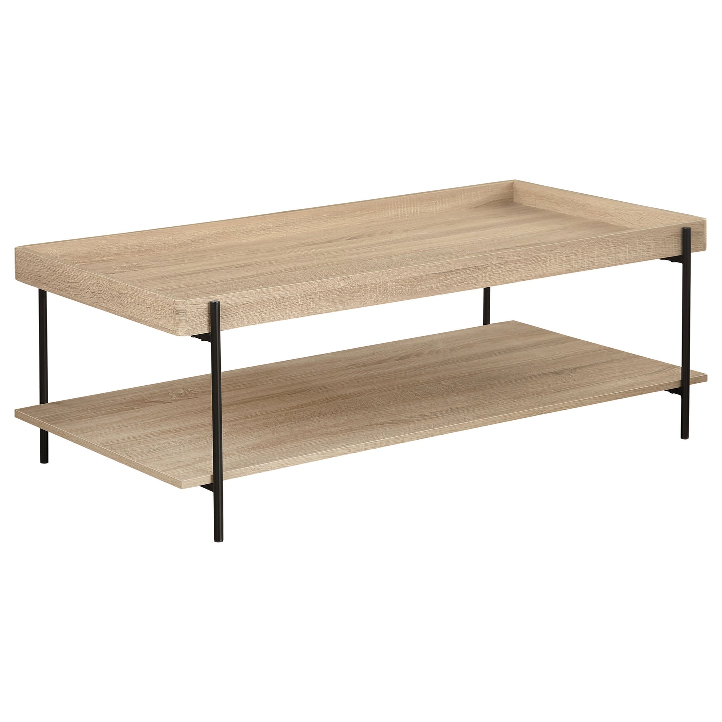 Fallon 2-Piece Rectangular Coffee and End Table Set with Natural Finish