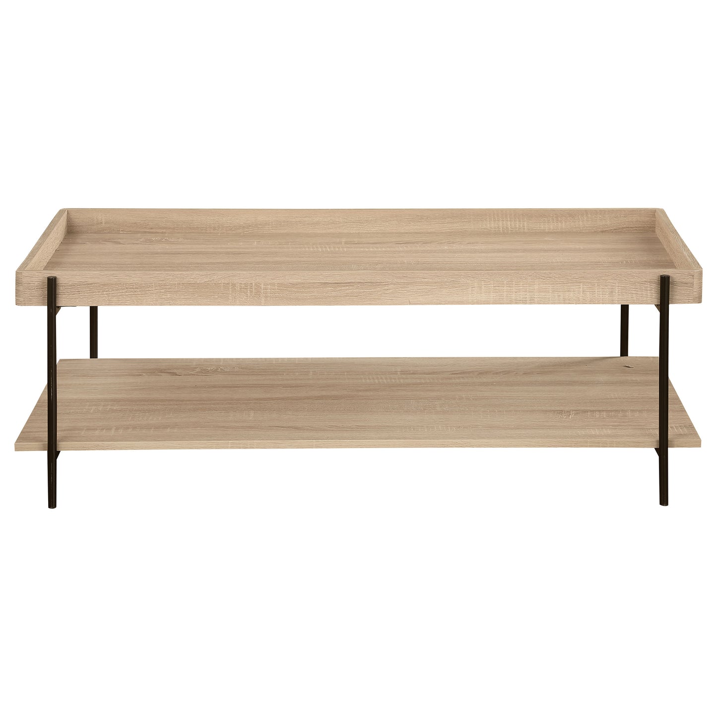 Fallon 2-Piece Rectangular Coffee and End Table Set with Natural Finish