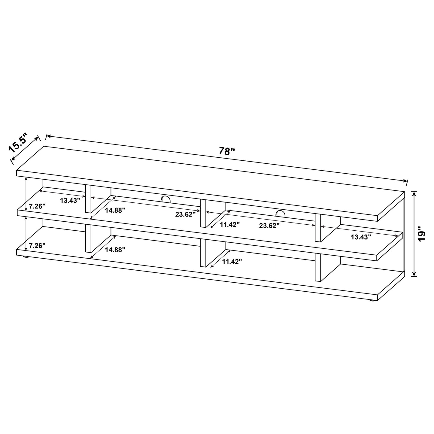 Solvante 78" Rustic Mango TV Console