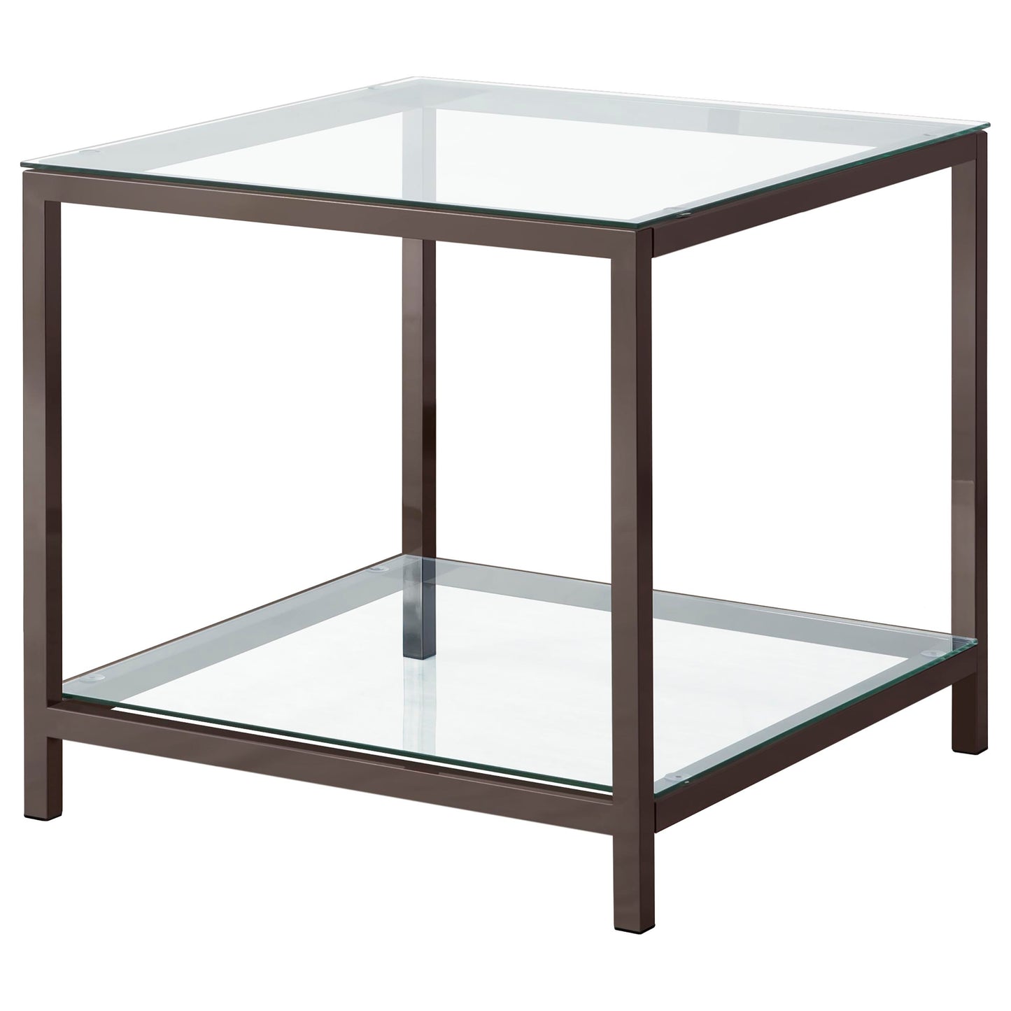 Trini Modern 2-Piece Coffee & End Table Set – Black Nickel