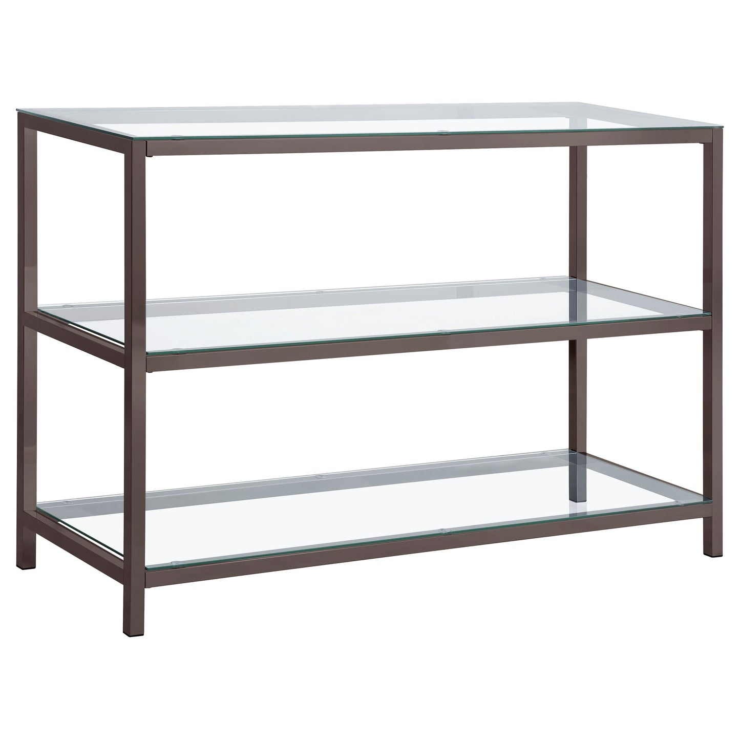 Vellano Black Nickel Glass Console Table