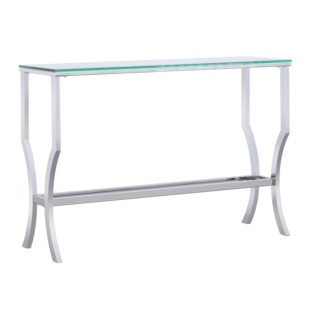 Novara Glass & Chrome Console Table