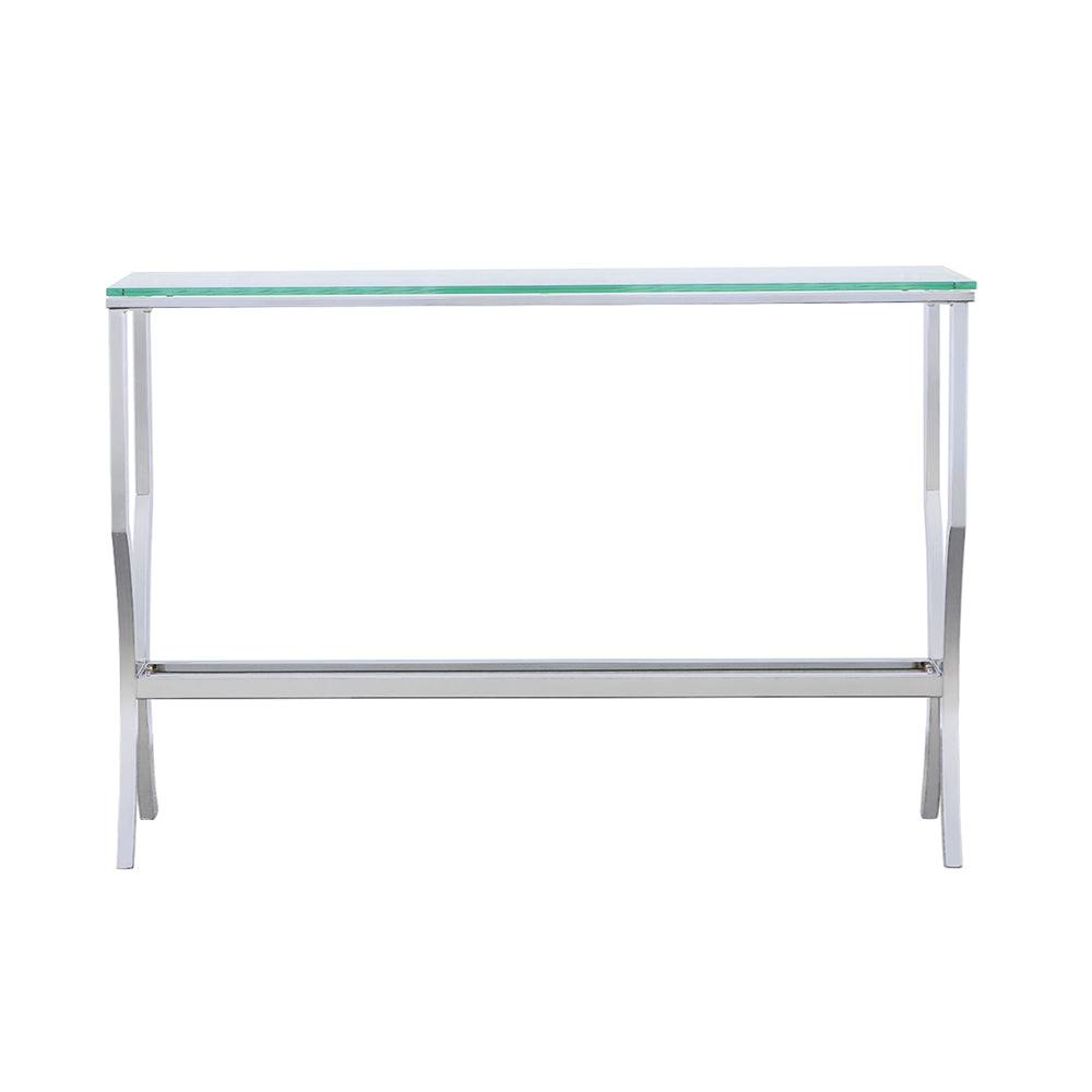 Novara Glass & Chrome Console Table