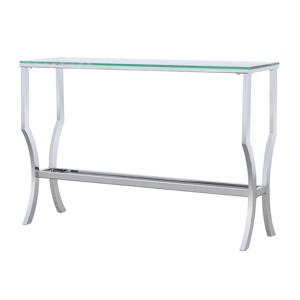 Novara Glass & Chrome Console Table