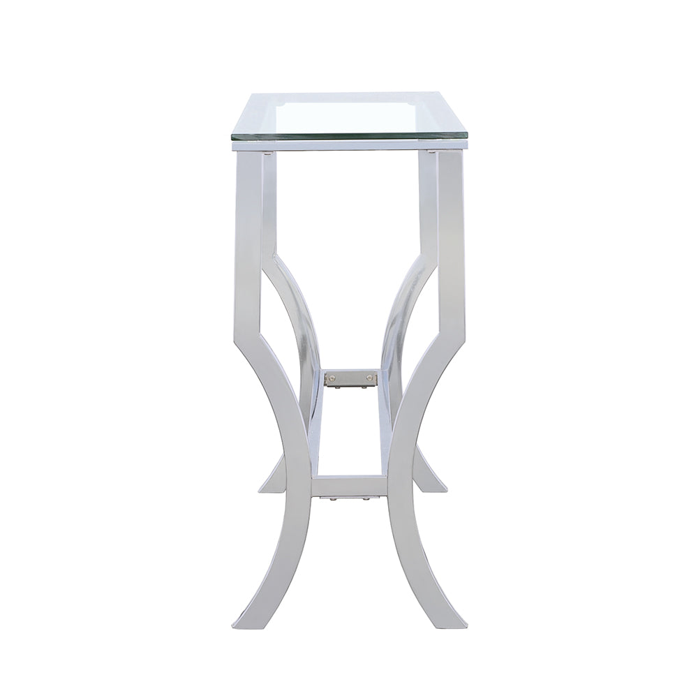 Novara Glass & Chrome Console Table