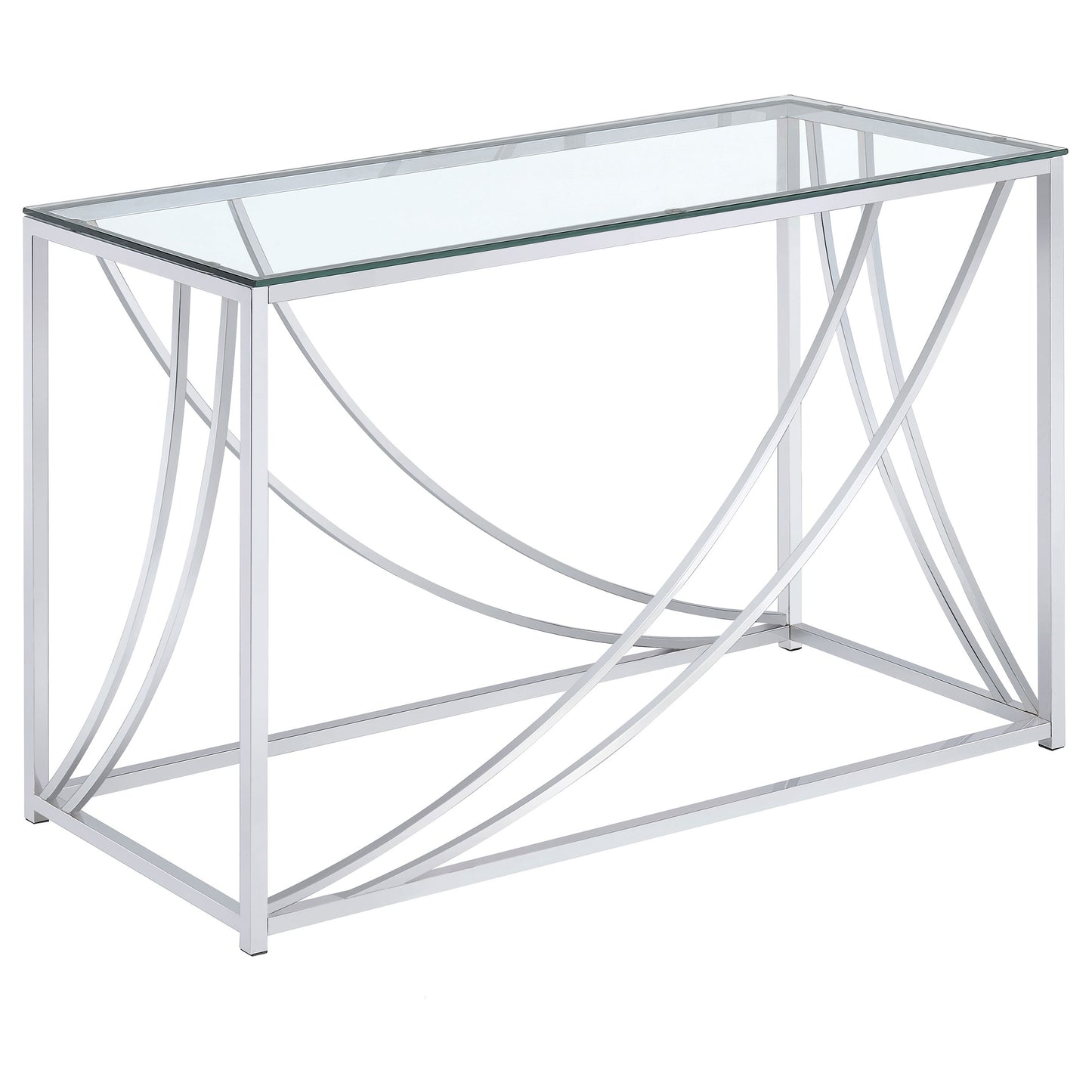 Celestia Glass & Chrome Console Table