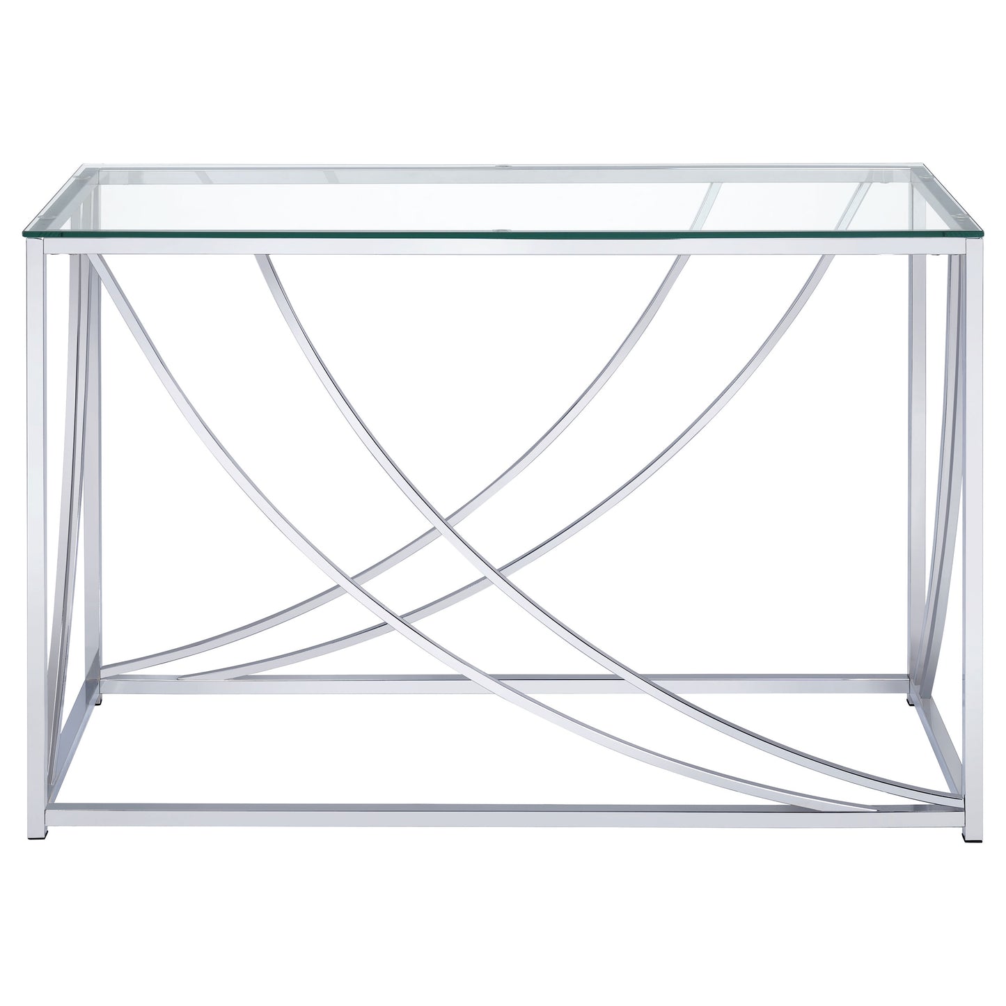 Celestia Glass & Chrome Console Table