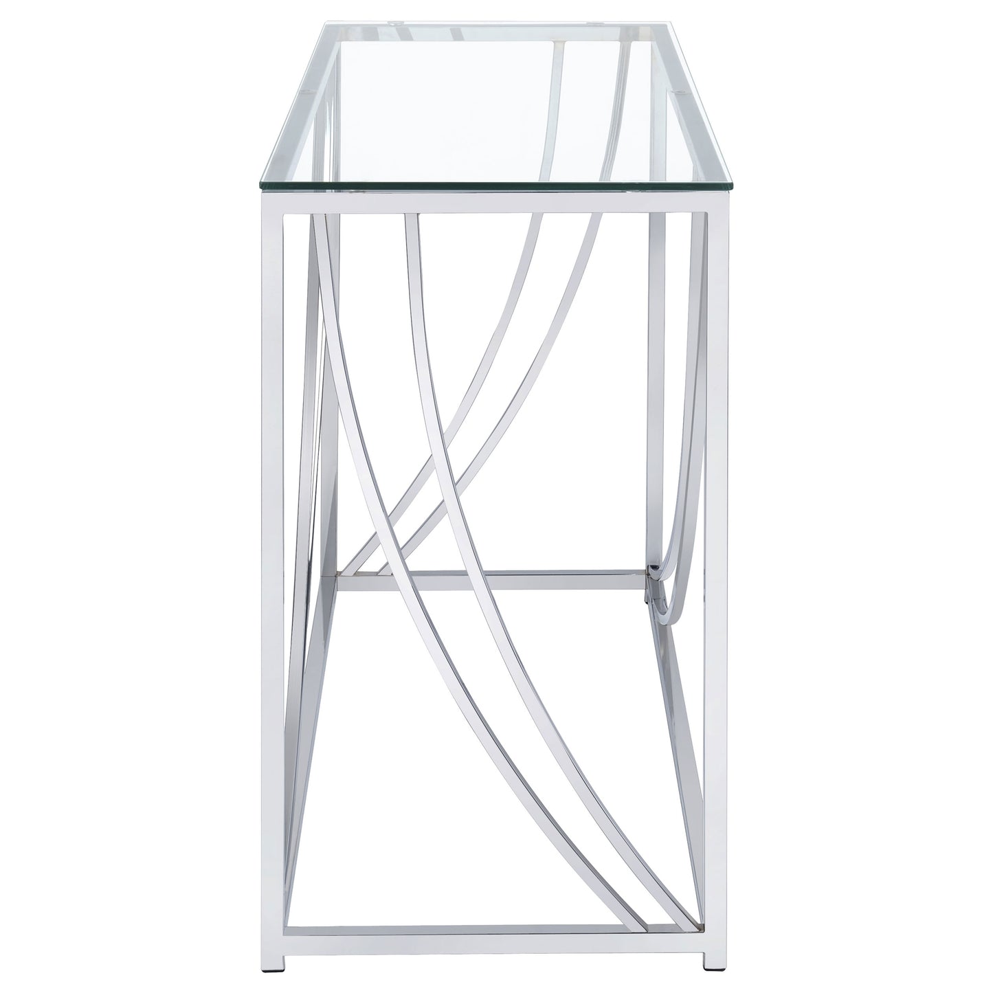Celestia Glass & Chrome Console Table