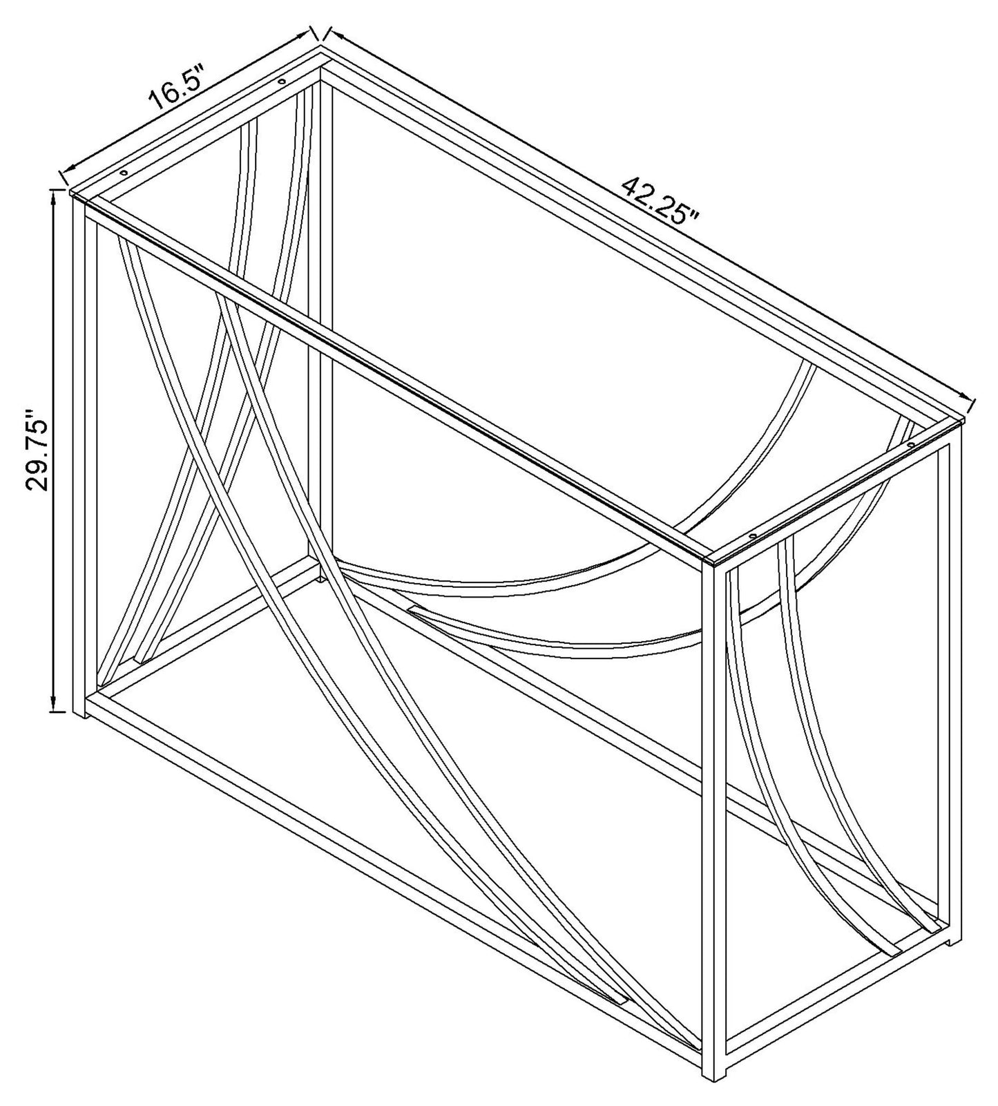 Celestia Glass & Chrome Console Table