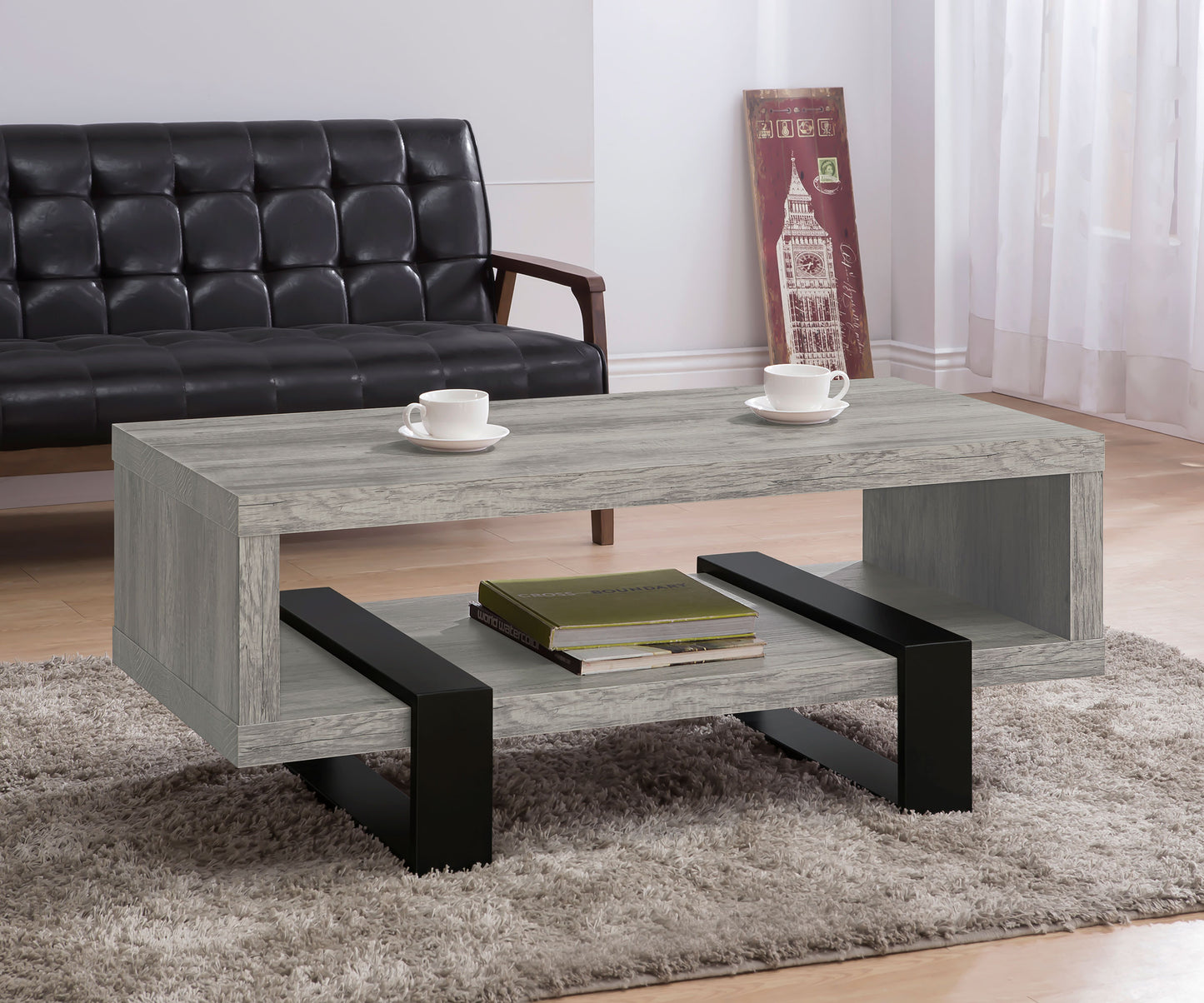 Dinard Contemporary Coffee Table in Grey Driftwood