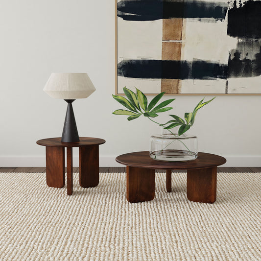 Dale 2-Piece Brown Solid Wood Coffee and End Table Set