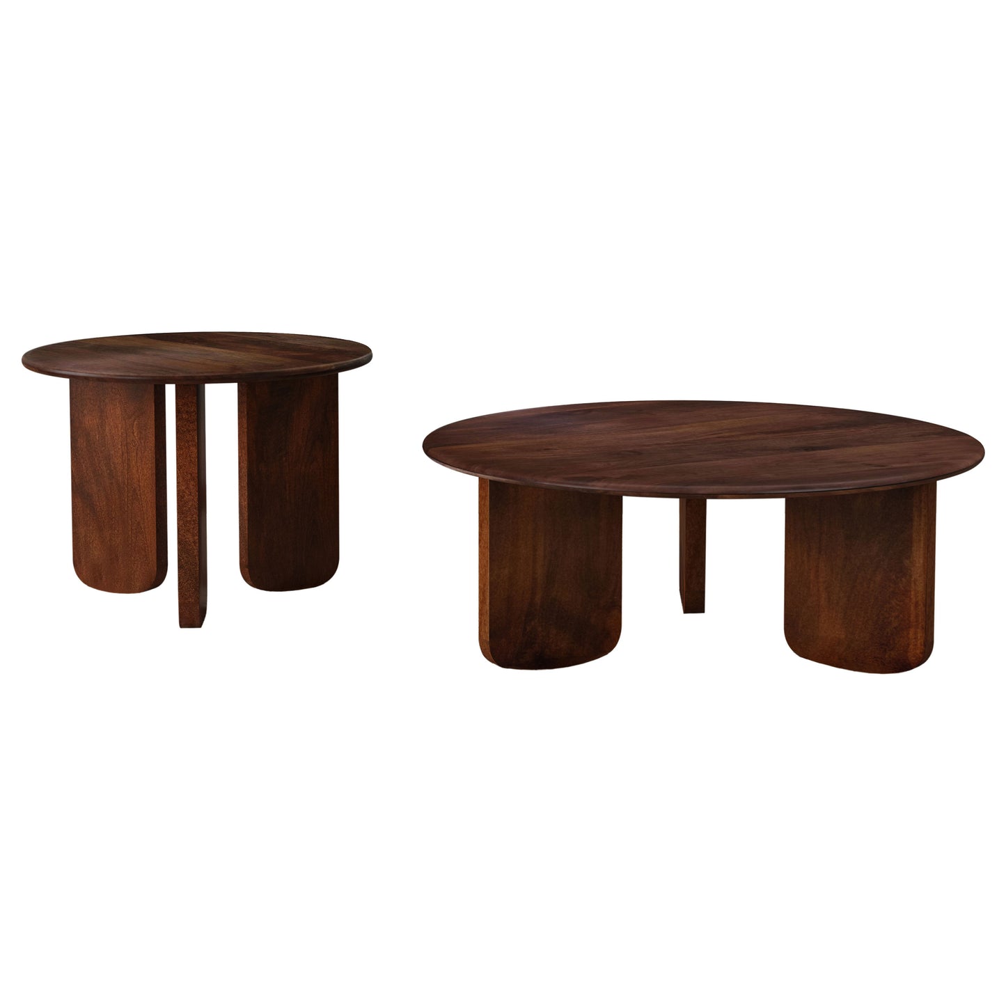 Dale 2-Piece Brown Solid Wood Coffee and End Table Set