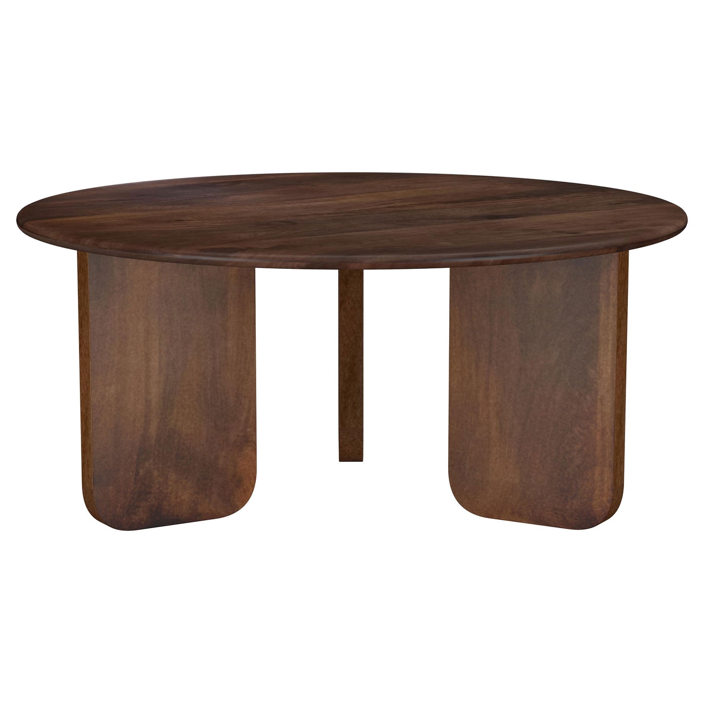 Dale Modern Round Solid Mango Wood Coffee Table – Brown