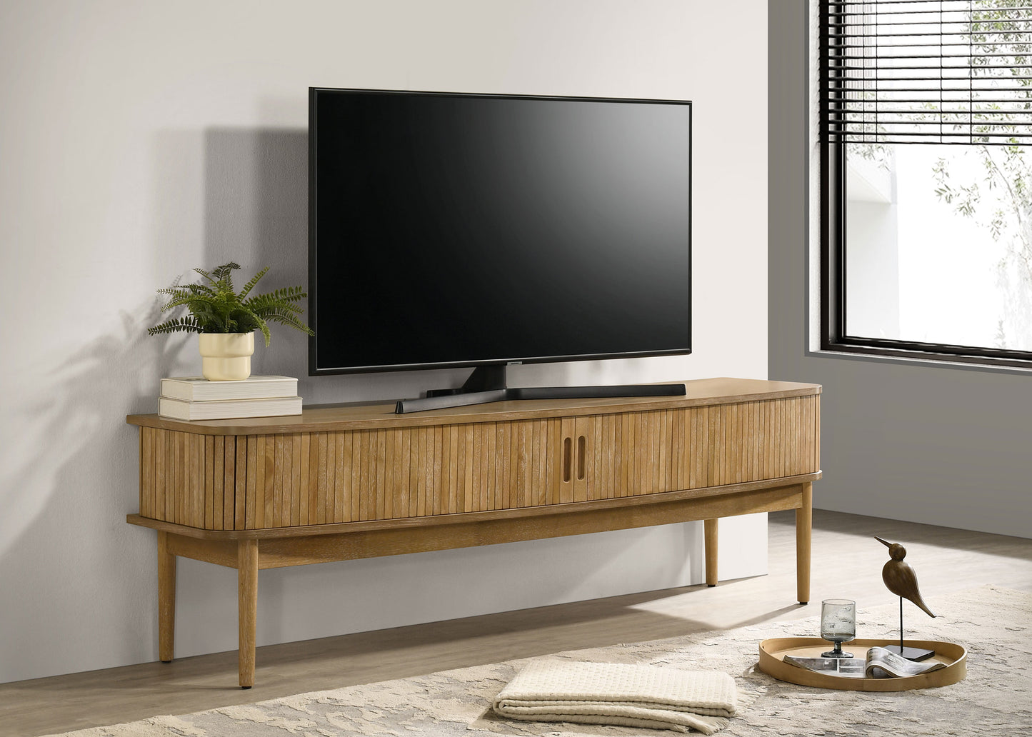 Solvane 71” Reeded Media Console