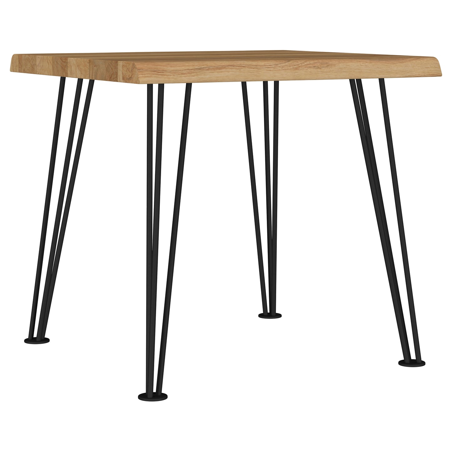 Zander Modern Square Coffee Table – Natural Brown Wood Finish