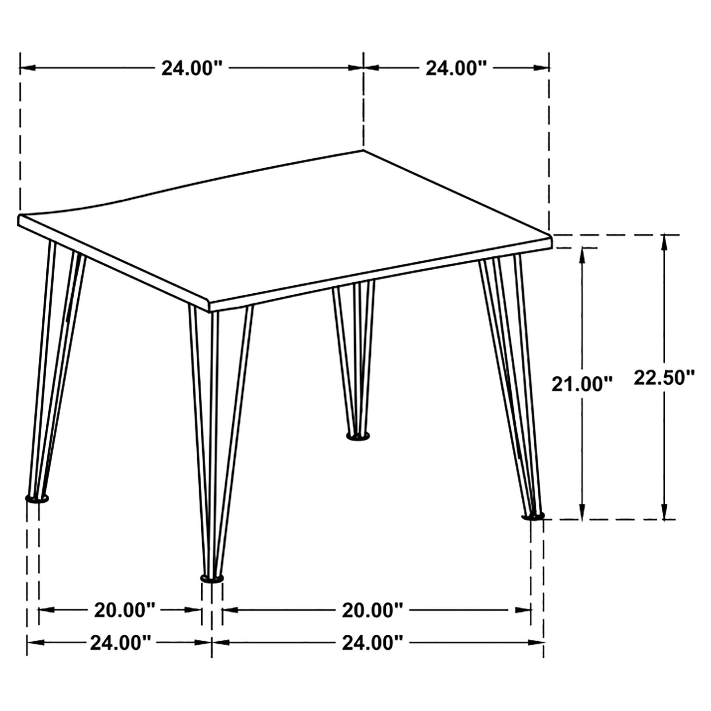 Zander Modern Square Coffee Table – Natural Brown Wood Finish