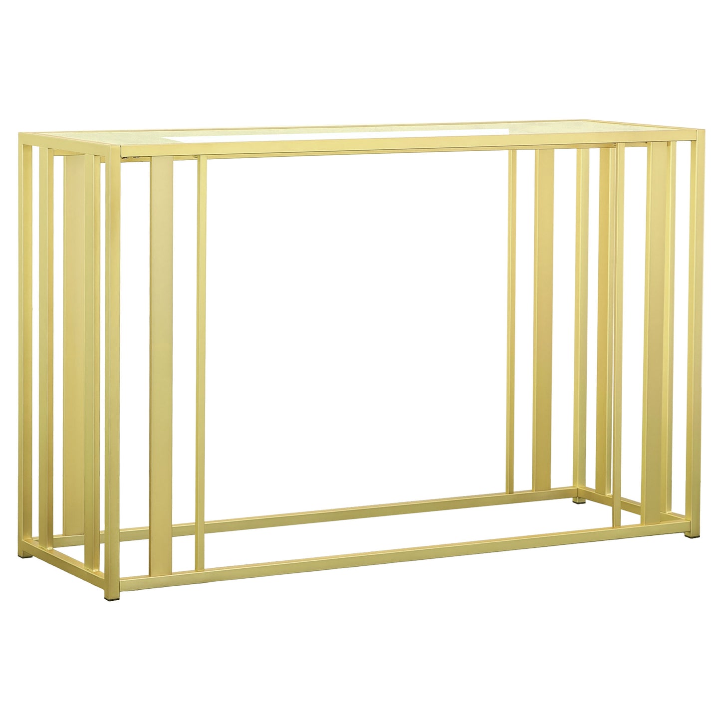 Aurelio Glass & Brass Geometric Console Table