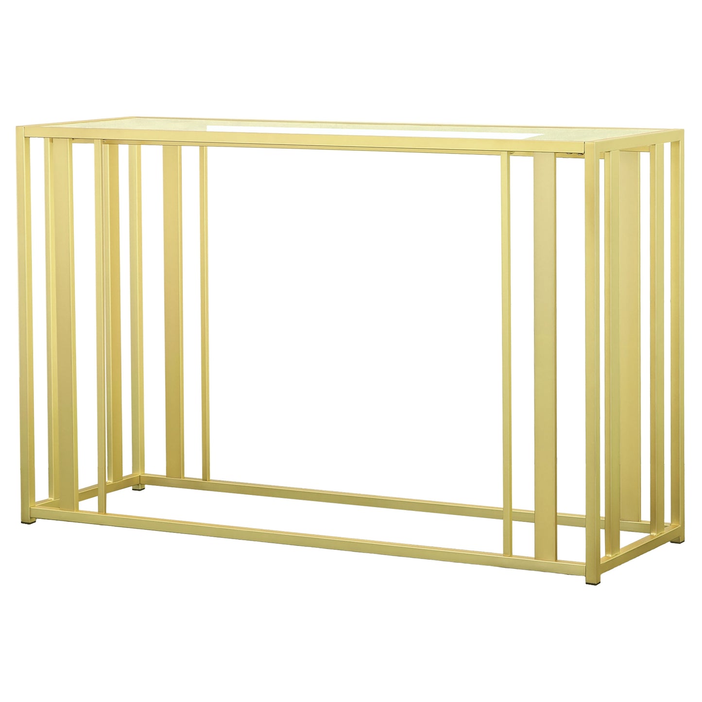Aurelio Glass & Brass Geometric Console Table
