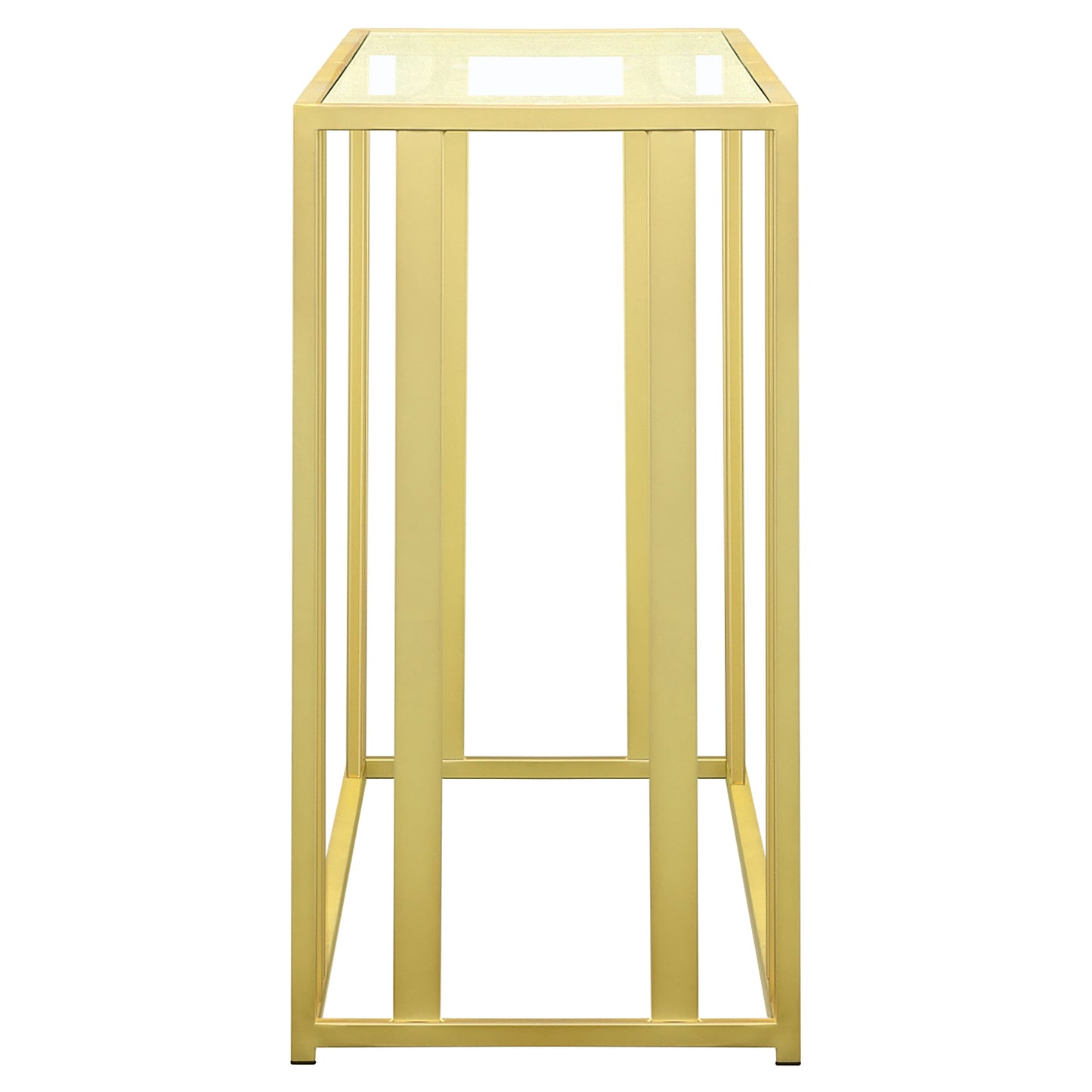 Aurelio Glass & Brass Geometric Console Table
